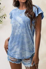 Printed Round Neck Short Sleeve T-Shirt