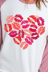 Lip Graphic Round Neck Long Sleeve T-Shirt