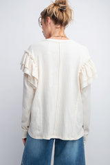 Double Ruffle Sleeves Top