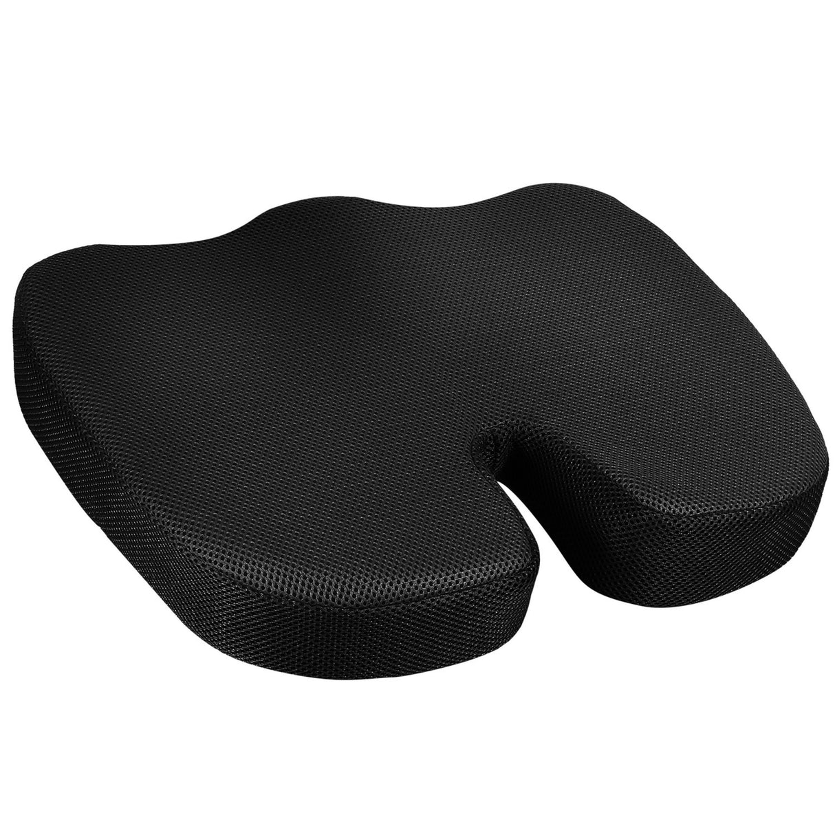 Orthopedic Memory Foam Seat Cushion for Office Car Seat - Tailbone & Hip Support - Black