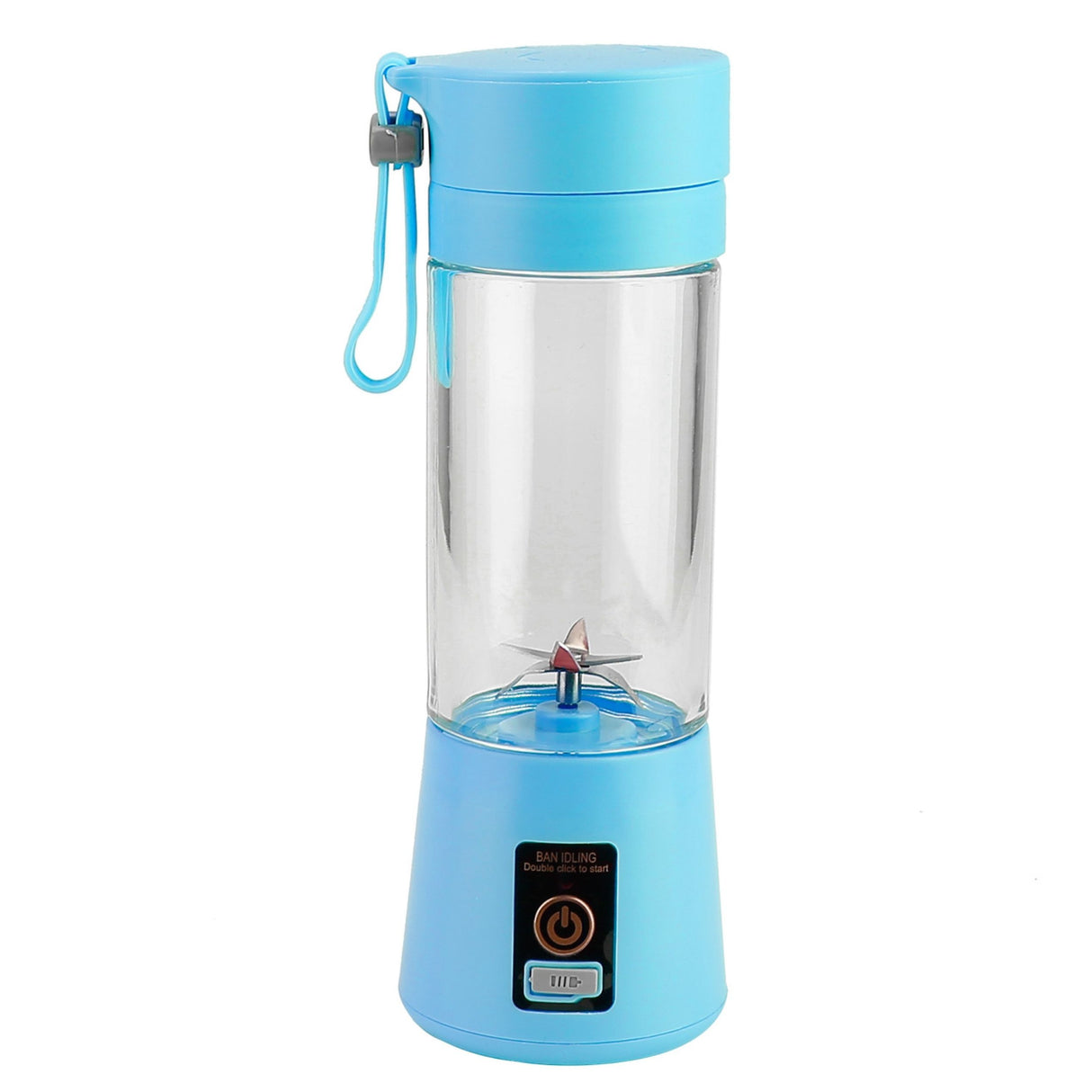 USB Rechargeable Portable Juicer Blender - 6 Blades, Powerful Motor - Blue