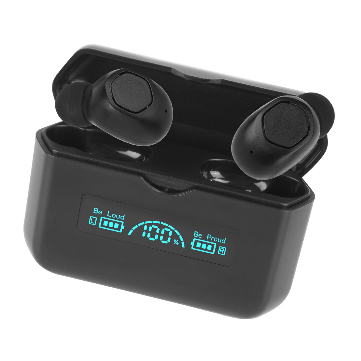 TWS Wireless Earbuds Headphone, 5.1, In-Ear, IPX4 Waterproof, w/ Charging Case - Black