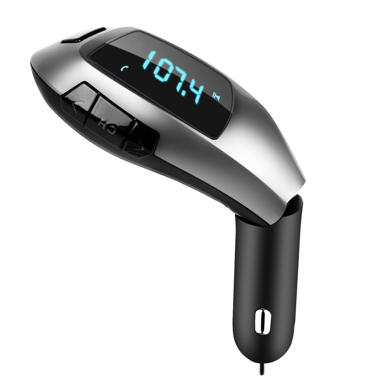 FM Transmitter: Car USB Charger, Hands-free Call, MP3 Player. Supports U Disk & TF Card Reading. - Black