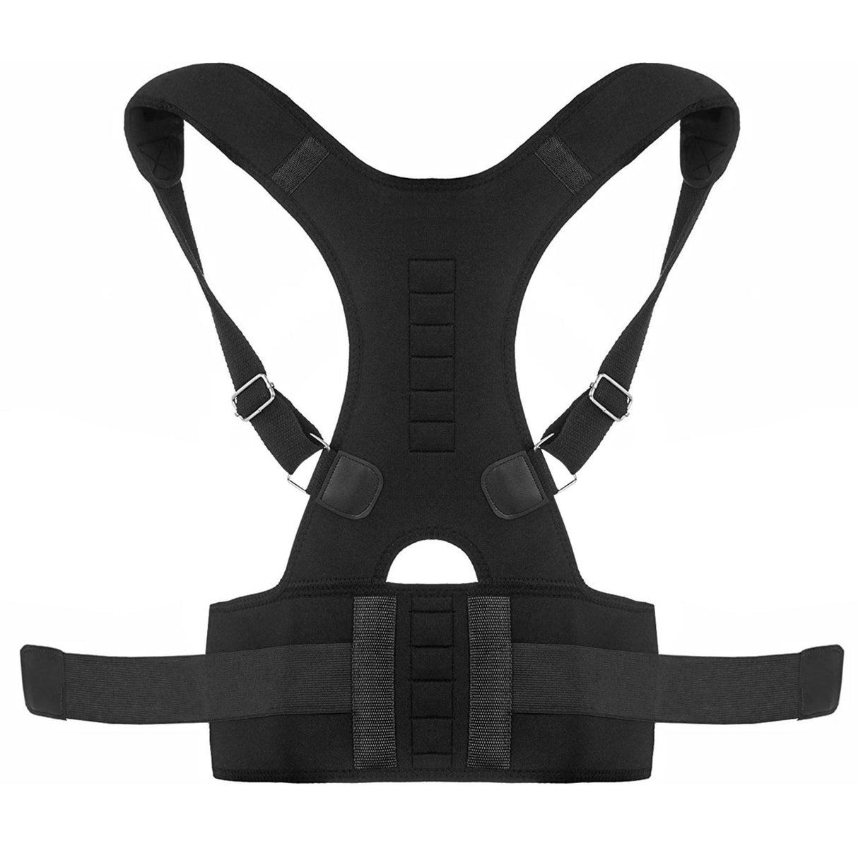 Unisex Magnetic Posture Corrector Support Belt - Adjustable Upper Back Braces for Pain Relief - Clavicle Shoulder Brace Thera - Black - Small