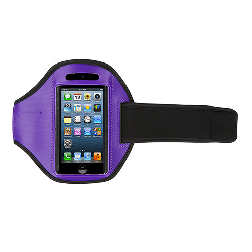 Phone Armband Case Adjustable Sweat-Resistant Armband Phone Holder Fit for iPhone5 Or Cellphones Under 4in For Running Jogging Riding Hiking Gym - Purple