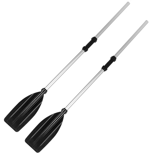 2Pcs Kayak Paddles Aluminum Alloy Detachable Canoe Paddle Boat Oars for Kayaking Boating Oar Fishing - Black