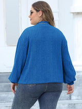 Plus Size Mock Neck Long Sleeve Knit Top