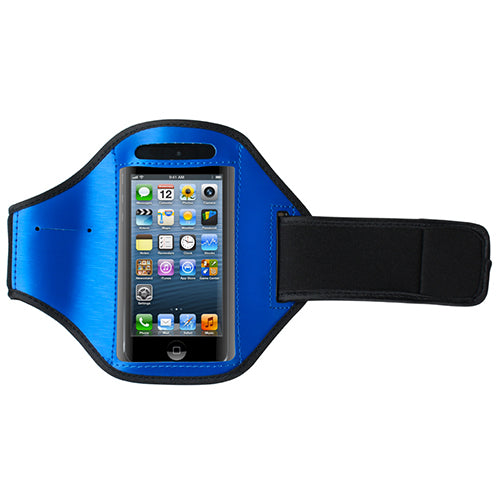 Phone Armband Case Adjustable Sweat-Resistant Armband Phone Holder Fit for iPhone5 Or Cellphones Under 4in For Running Jogging Riding Hiking Gym - Blue