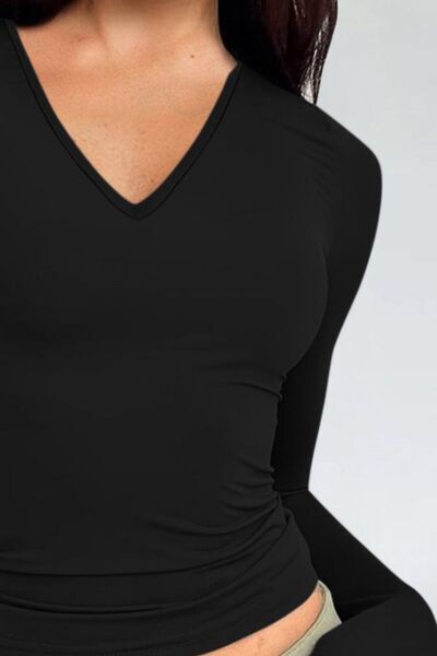 V-Neck Long Sleeve T-Shirt