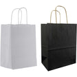 All Occasion Black & White Kraft Medium Solid Totes (12 Pack) by Present Paper - Vysn