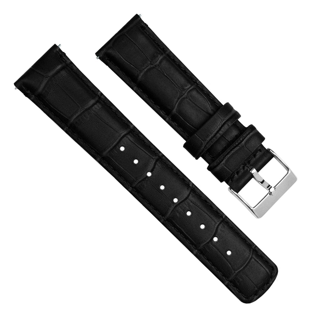 Amazfit Bip | Black Alligator Grain Leather by Barton Watch Bands - Vysn