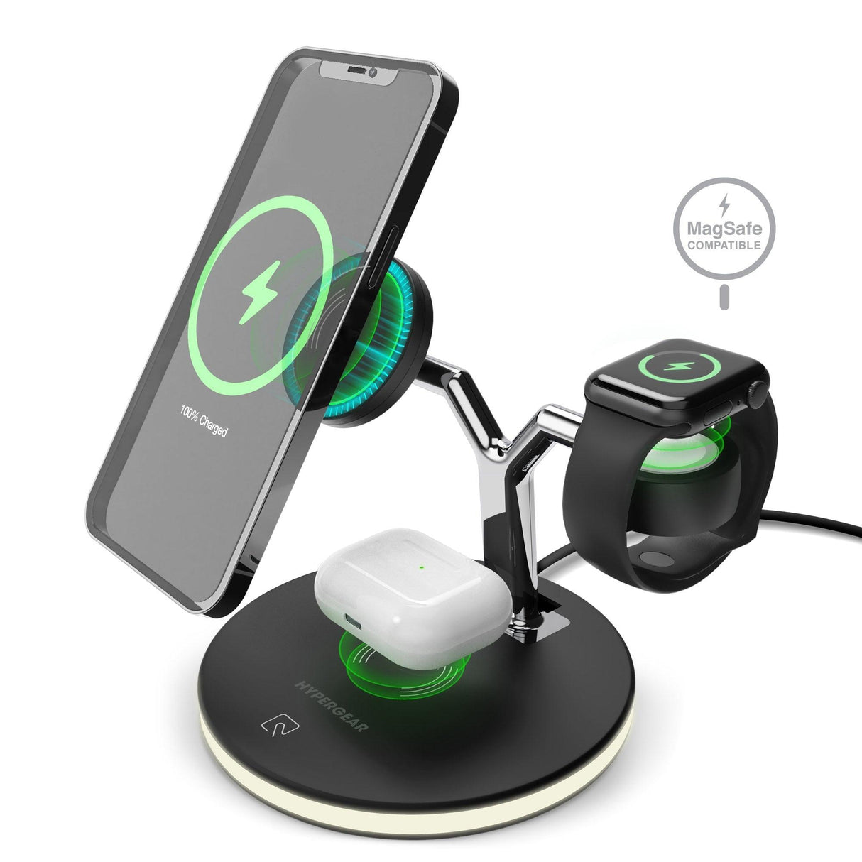 MaxCharge 3-in-1 MagSafe Wireless Charging Stand for iPhone + Apple Watch + AirPods - Vysn