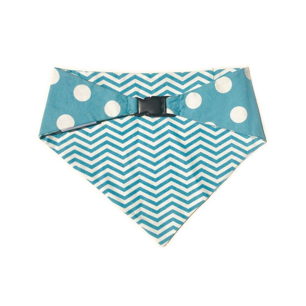 Baby Blue Chevron Reversible Dog Bandana by Uptown Pups - Vysn