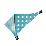 Baby Blue Houndstooth Reversible Dog Bandana by Uptown Pups - Vysn