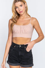 Back Ribbon Tie Cami Crop Top - VYSN