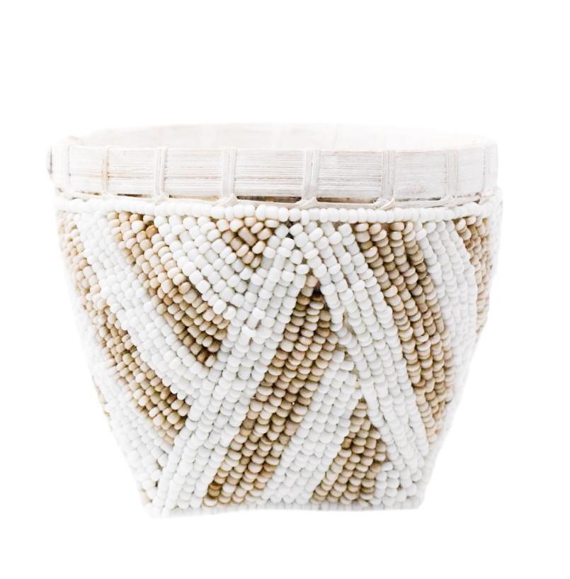 BAMBOO BEADED TRINKET BASKET by POPPY + SAGE - Vysn