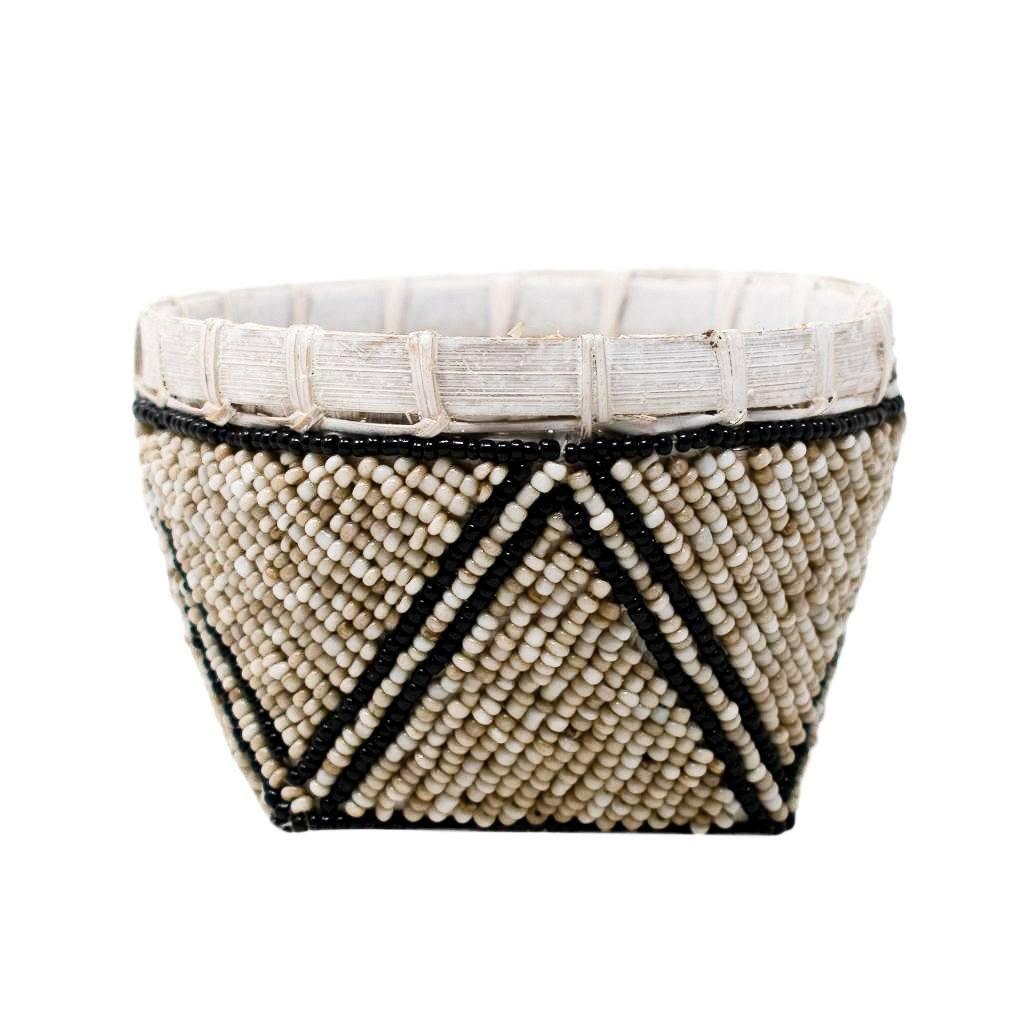 BAMBOO BEADED TRINKET BASKET by POPPY + SAGE - Vysn