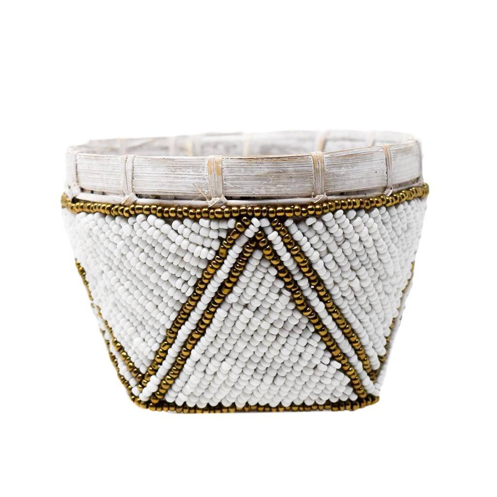 BAMBOO BEADED TRINKET BASKET by POPPY + SAGE - Vysn