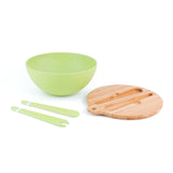 BAMBOO FIBER SALAD BOWL & PREP LID w/ UTENSILS by Peterson Housewares & Artwares - Vysn