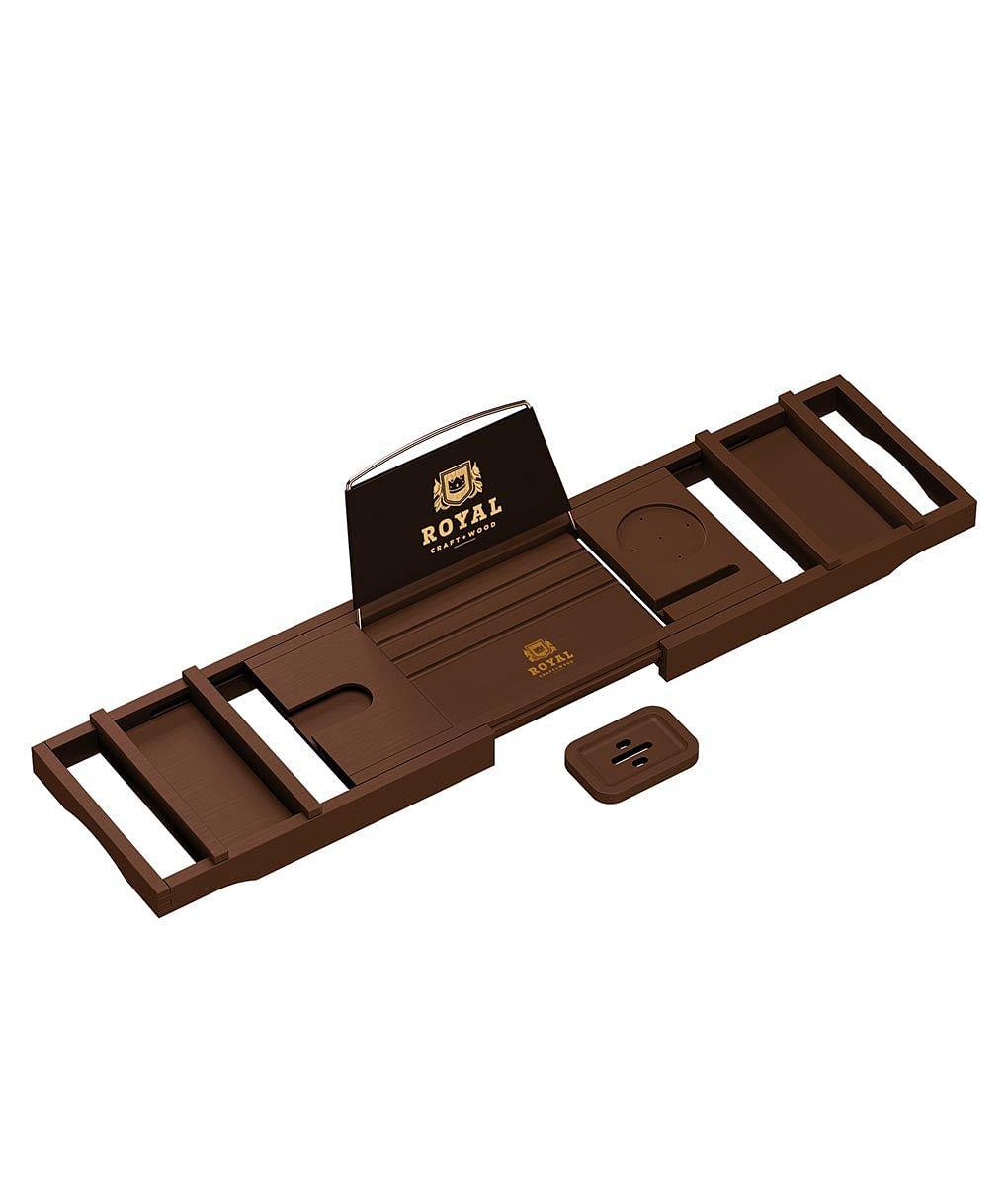 Bathtub Reading Tray Brown Color by Royal Craft Wood - Vysn