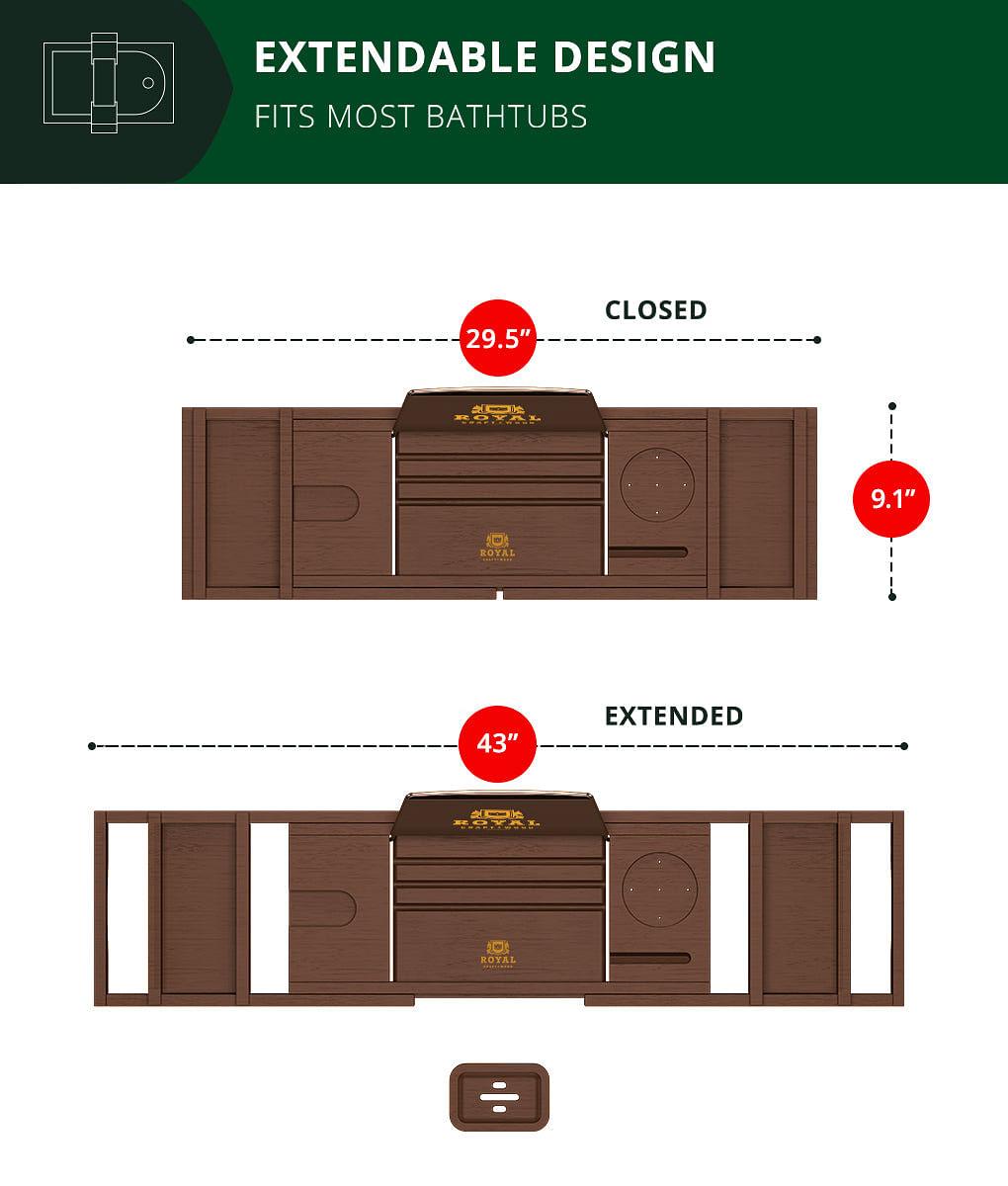 Bathtub Reading Tray Brown Color by Royal Craft Wood - Vysn