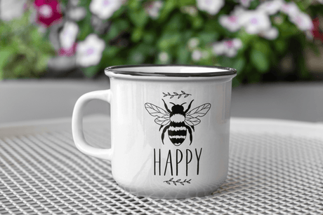 Bee Happy 1 Bumble Bee Mug by WinsterCreations™ Official Store - Vysn