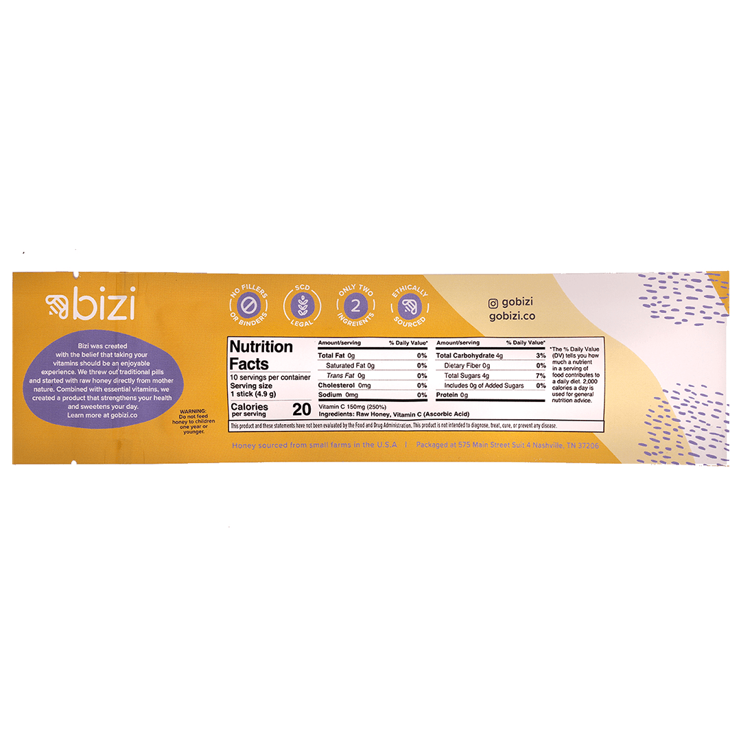 Bizi Vitamin Honey C Stick Pack by Bizi Vitamin Honey - Vysn