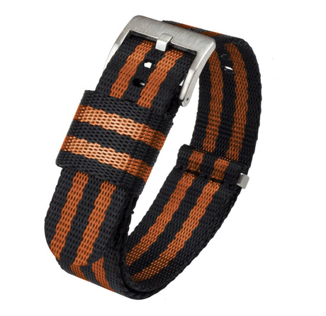 Black & Burnt Orange | Elite Nylon NATO® Style by Barton Watch Bands - Vysn