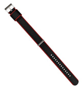 Black - Crimson Red Edges | Elite Nylon NATO® Style by Barton Watch Bands - Vysn