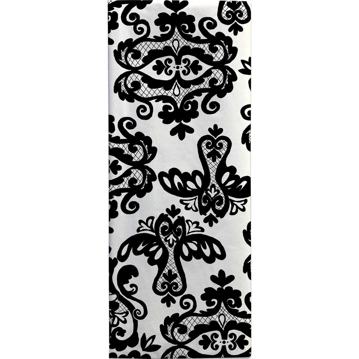 Black Damask 20" x 30" Floral Gift Tissue Paper by Present Paper - Vysn