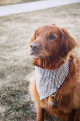 Black Houndstooth Reversible Dog Bandana by Uptown Pups - Vysn