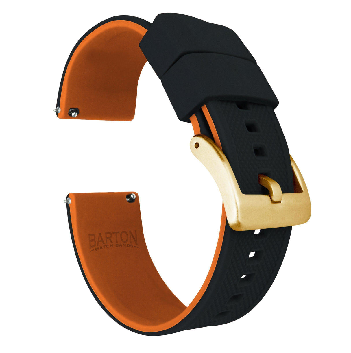 Black Top / Pumpkin Orange Bottom | Elite Silicone by Barton Watch Bands - Vysn