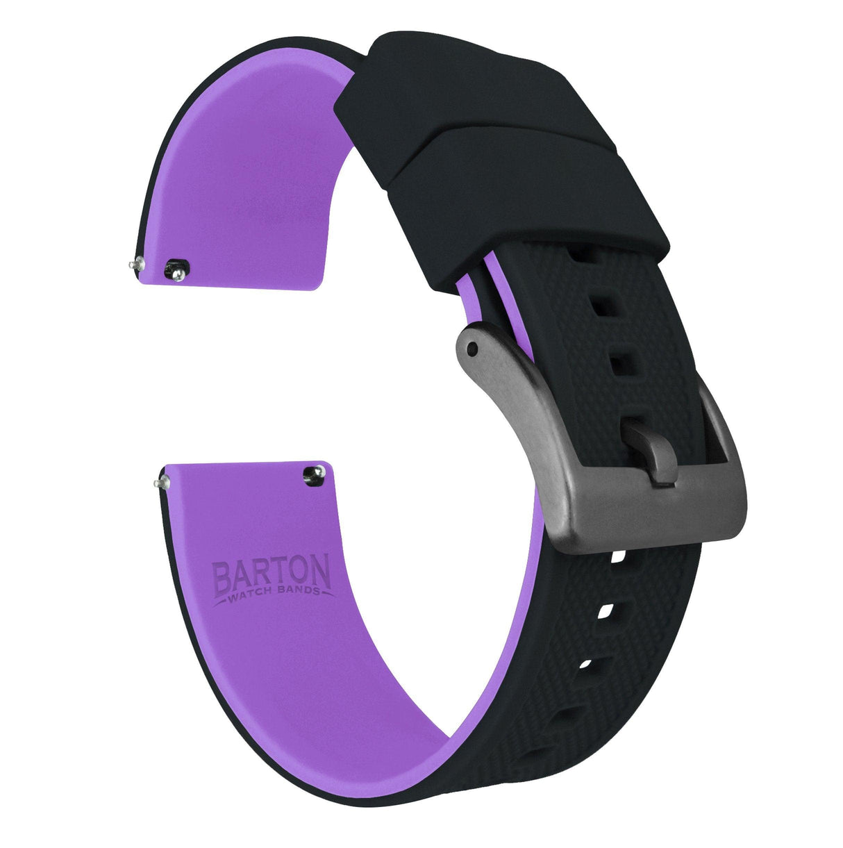 Black Top / Purple Bottom | Elite Silicone by Barton Watch Bands - Vysn