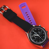 Black Top / Purple Bottom | Elite Silicone by Barton Watch Bands - Vysn