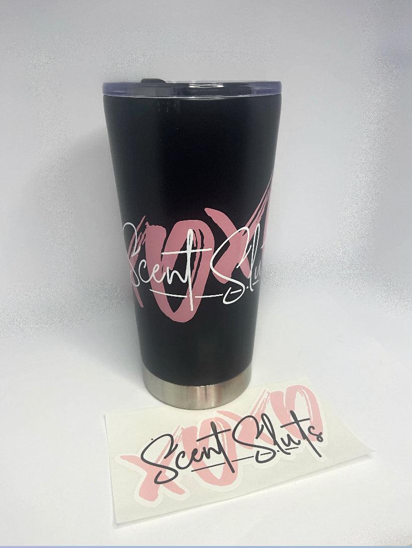 Black Tumbler & Sticker by RetroGlow - Vysn