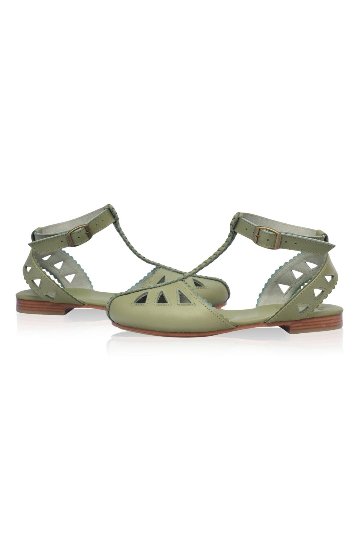 Bounty T-strap Leather Sandals by ELF - Vysn