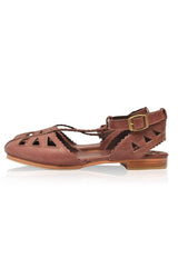 Bounty T-strap Leather Sandals by ELF - Vysn