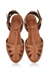 Bounty T-strap Leather Sandals by ELF - Vysn