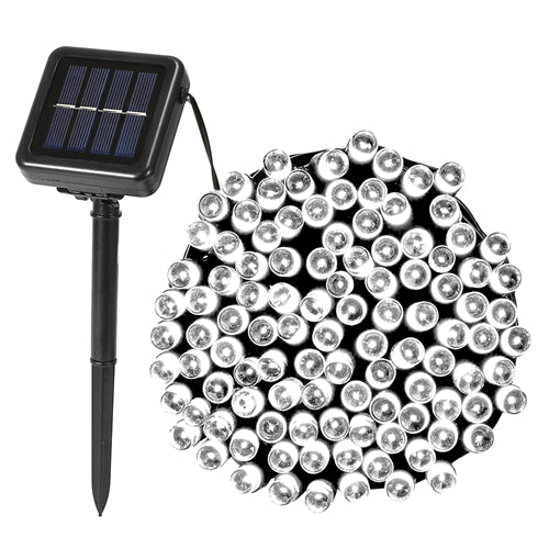 Solar String Lights LED Solar Power Fairy String Light 22M 200 LEDs 8 Lighting Mode White Light Waterproof Starry String Lights Christmas Wedding Part - Black