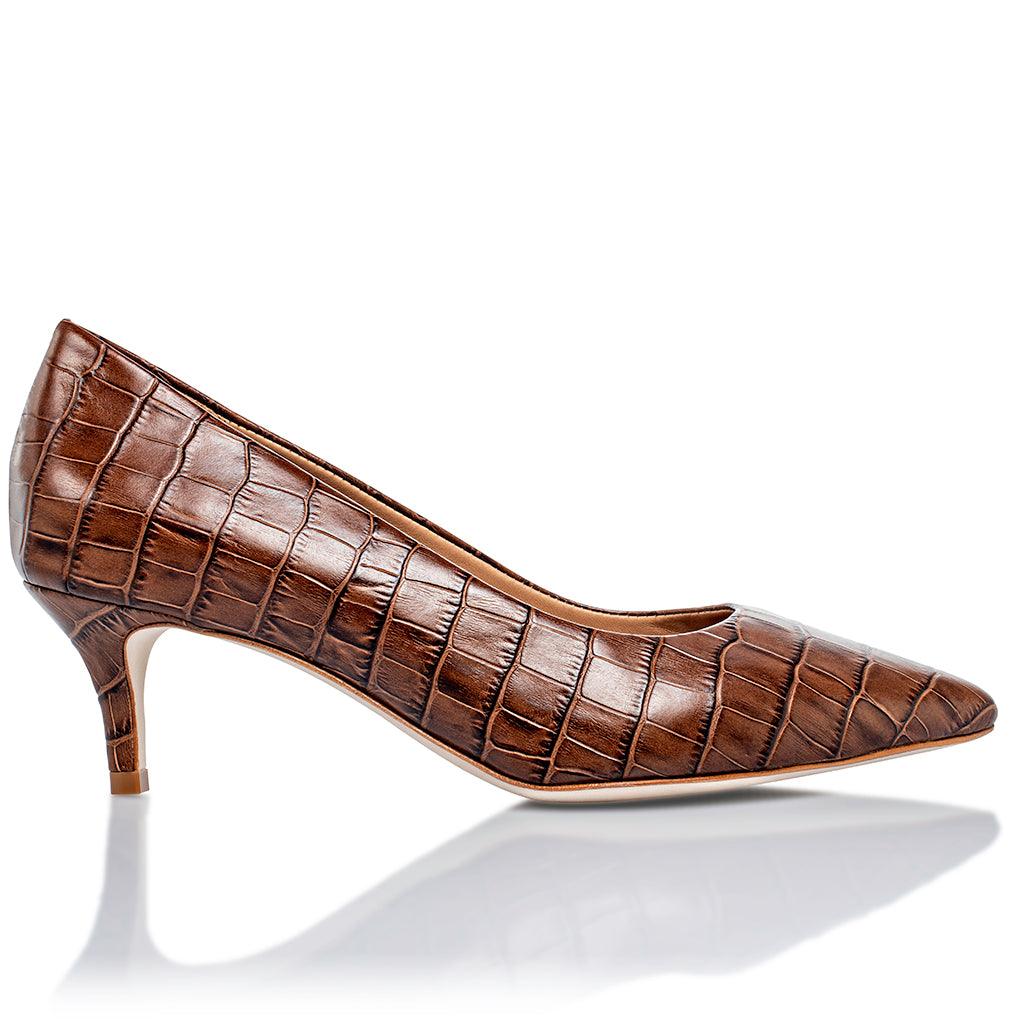 Callie Brown Croco by Joan Oloff Shoes - Vysn