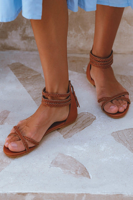 Calypso Thong Leather Sandals by ELF - Vysn