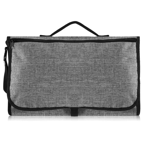 Portable Changing Pad Foldable Diaper Changing Pad Kit Waterproof Wipeable Changing Mat Stain Resistant Travel Changing Mat Bag - Gray