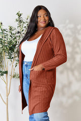 Basic Bae Full Size Hooded Sweater Cardigan