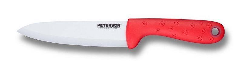 CERAMIC KNIFE: Red soft touch handle; White Ceramic Blade ... 6" Blade by Peterson Housewares & Artwares - Vysn