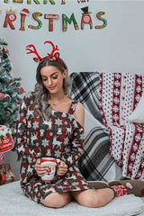 Christmas Asymmetrical Neck Long Sleeve Dress