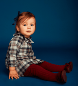 Classic Velvet Mary Janes in Burgundy by childrenchic - Vysn