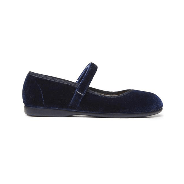 Classic Velvet Mary Janes in Navy by childrenchic - Vysn