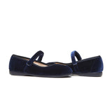 Classic Velvet Mary Janes in Navy by childrenchic - Vysn