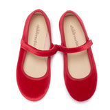 Classic Velvet Mary Janes in Red by childrenchic - Vysn