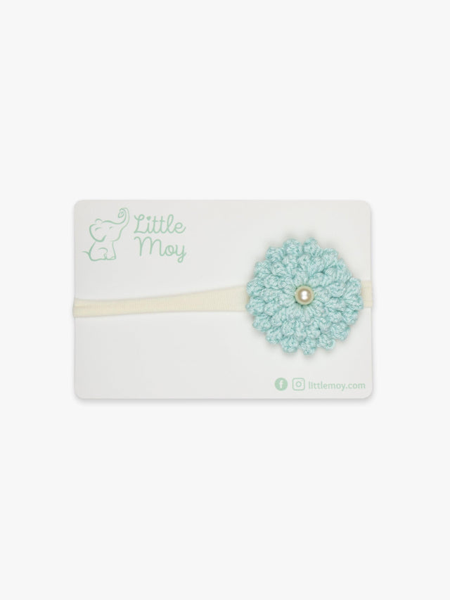 Crochet Flower Headband - Blue by Little Moy - Vysn